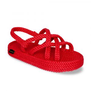 Bodrum Platform Rope Sandal – Red