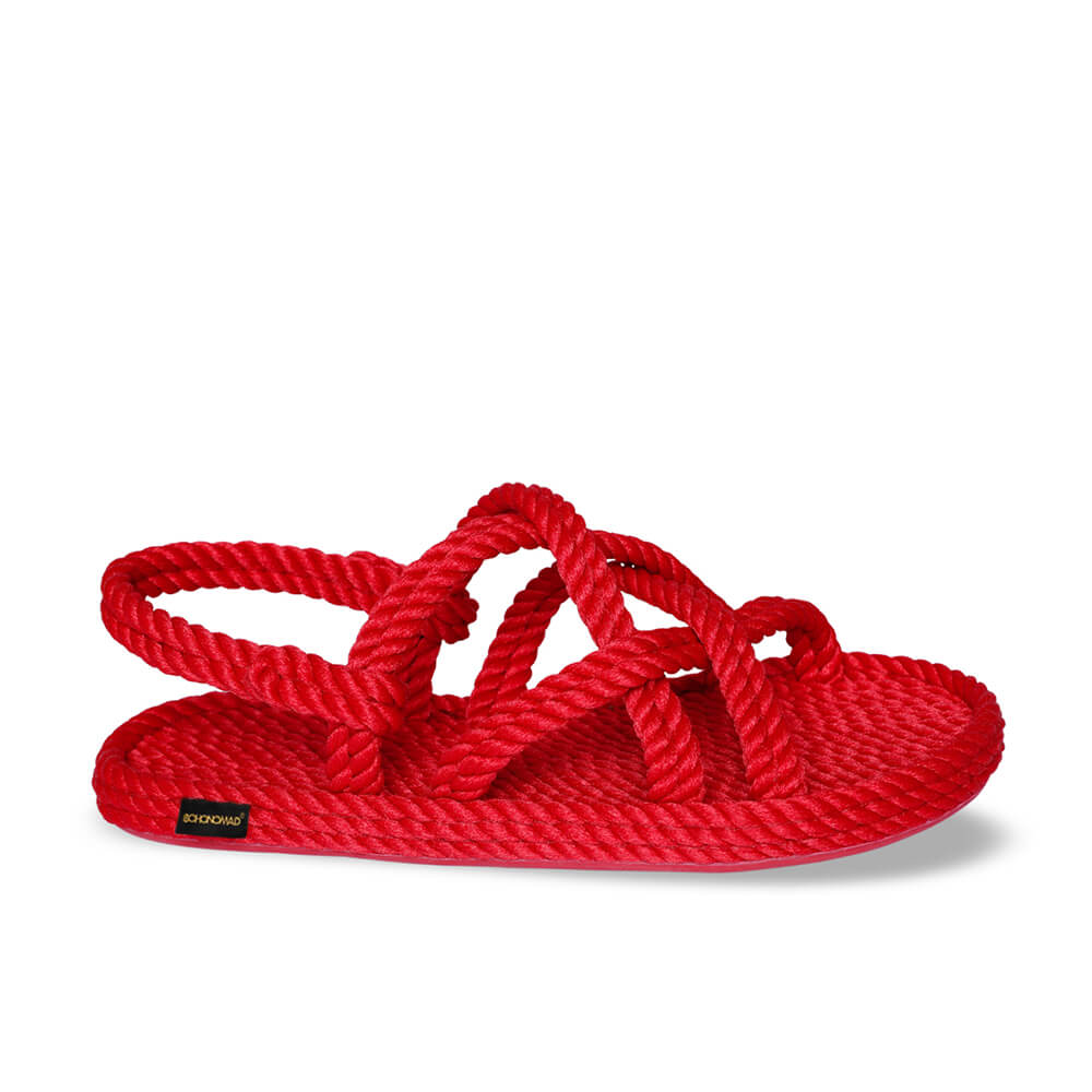 Bodrum sandales à cordon pour femmes – Rouge