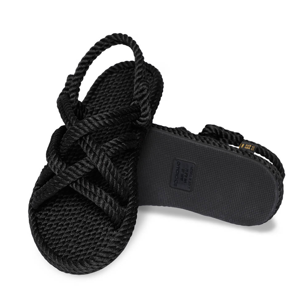 Bodrum Men Rope Sandal – Black