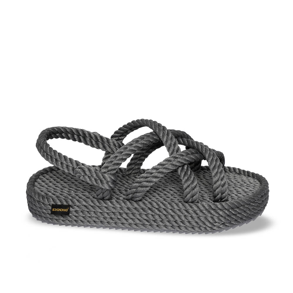 Bodrum Platform Rope Sandal – Grey