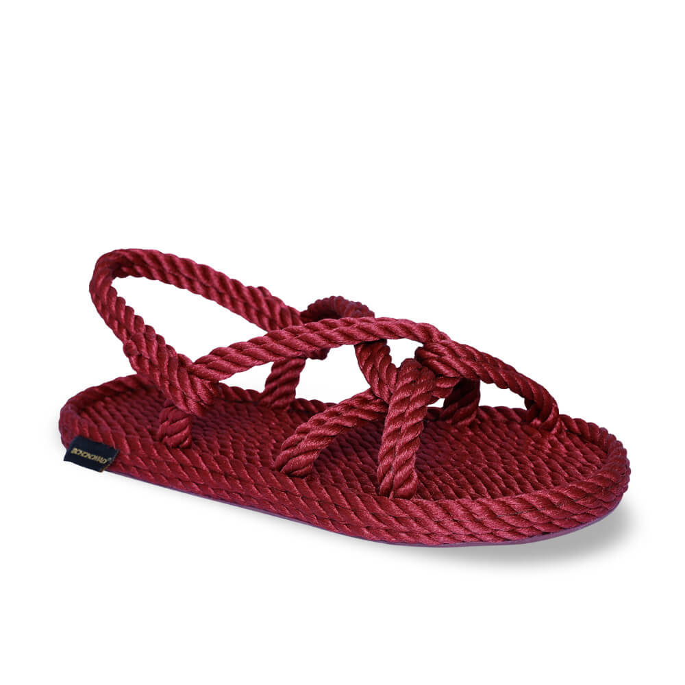 Bora Bora sandales à cordon pour femmes – Rouge Bordeaux