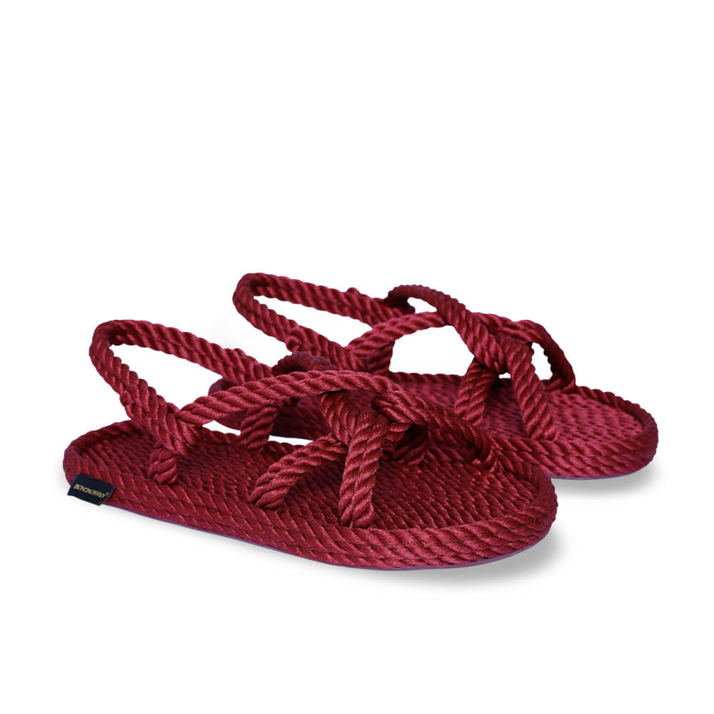 Bora Bora sandales à cordon pour femmes – Rouge Bordeaux
