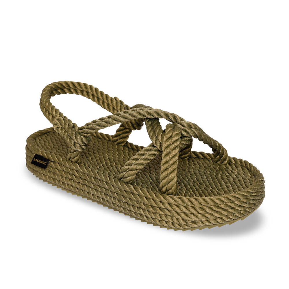 Bora Bora sandales à plateforme en corde – Kaki