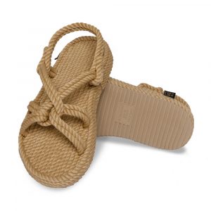 Bora Bora sandales à plateforme en corde – Beige