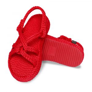 Bora Bora sandales à plateforme en corde – Rouge