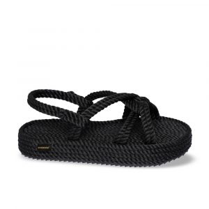 Bora Bora Platform Rope Sandal – Black