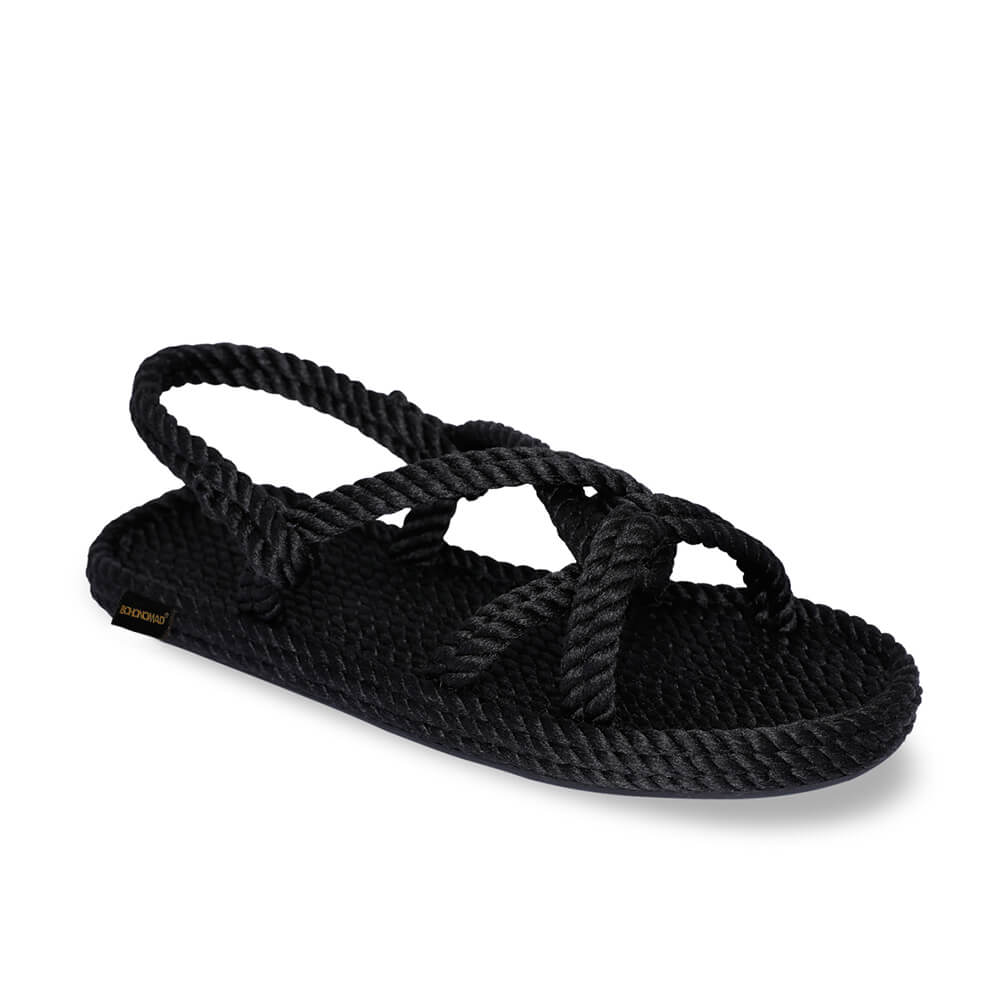 Bora Bora sandales à cordon pour femmes – Noir