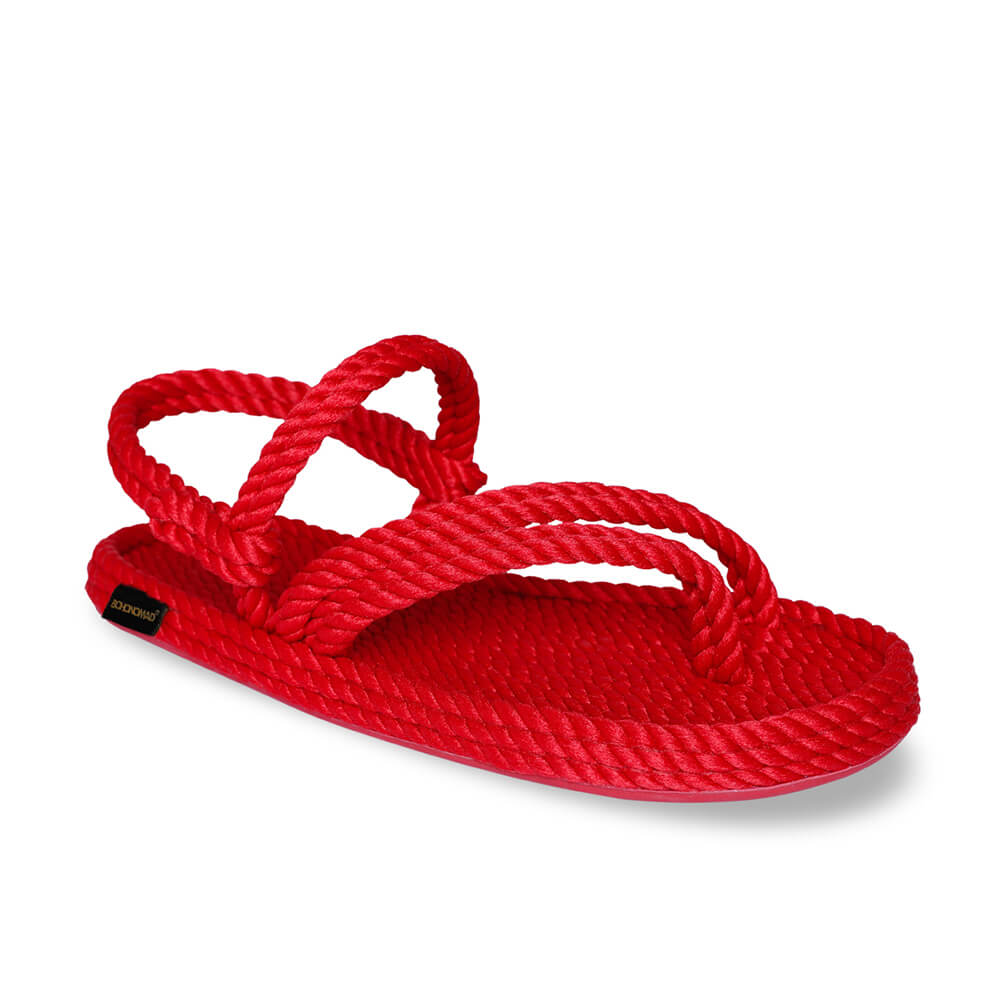 Cancun Sandalia de Cuerda para Mujer – Rojo