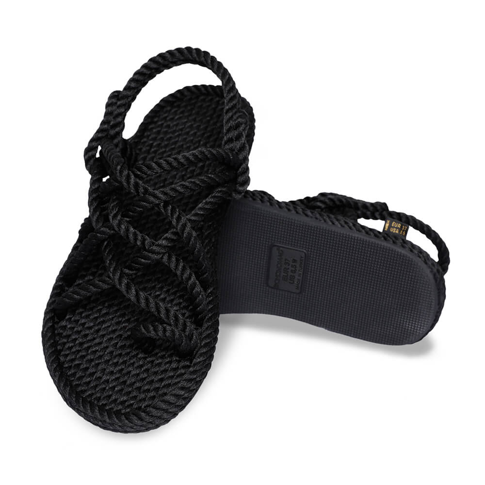 Cape Point Women Rope Sandal – Black