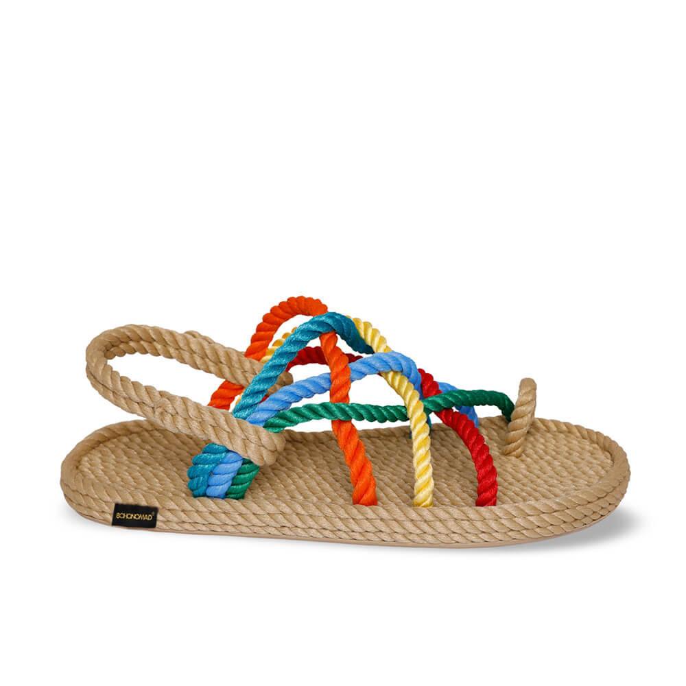 Cape Point sandales à cordon pour femmes – Beige & Multi
