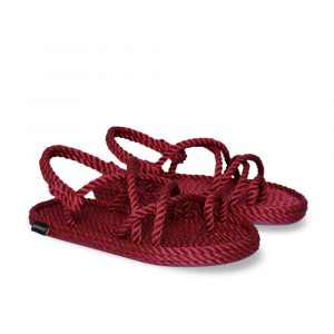 Ibiza Sandalia de Cuerda para Mujer – Rojo Clarete