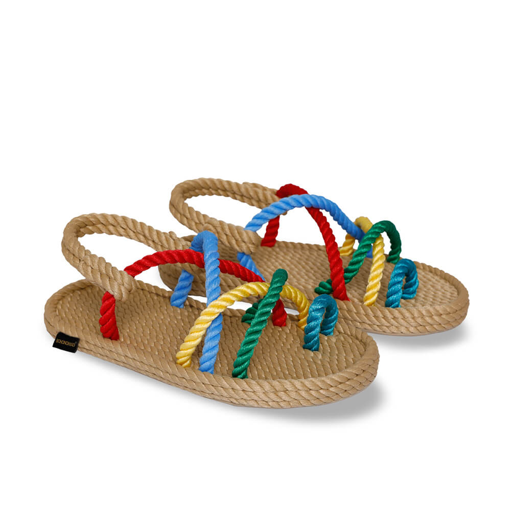 Ibiza Kids Rope Sandal – Beige & Multi
