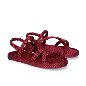 Mykonos Sandalia de Cuerda para Mujer – Rojo Clarete