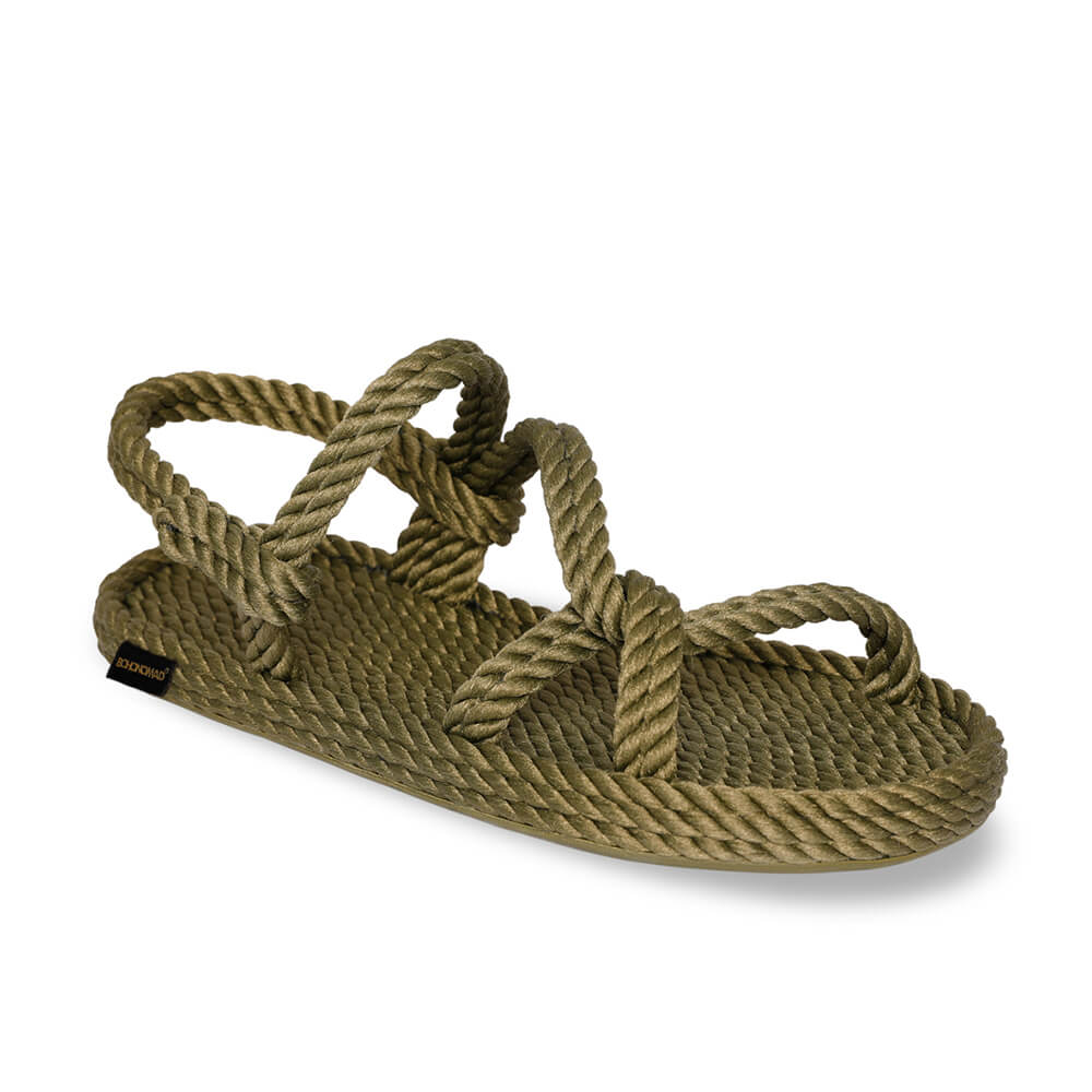 Mykonos sandales à cordon pour femmes – Kaki