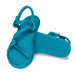 Mykonos Sandalia de Cuerda para Mujer – Turquesa