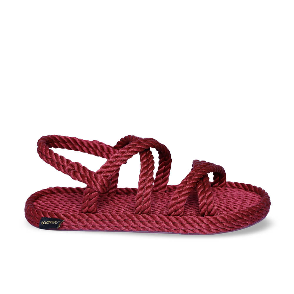 Tahiti sandales à cordon pour femmes – Rouge Bordeaux