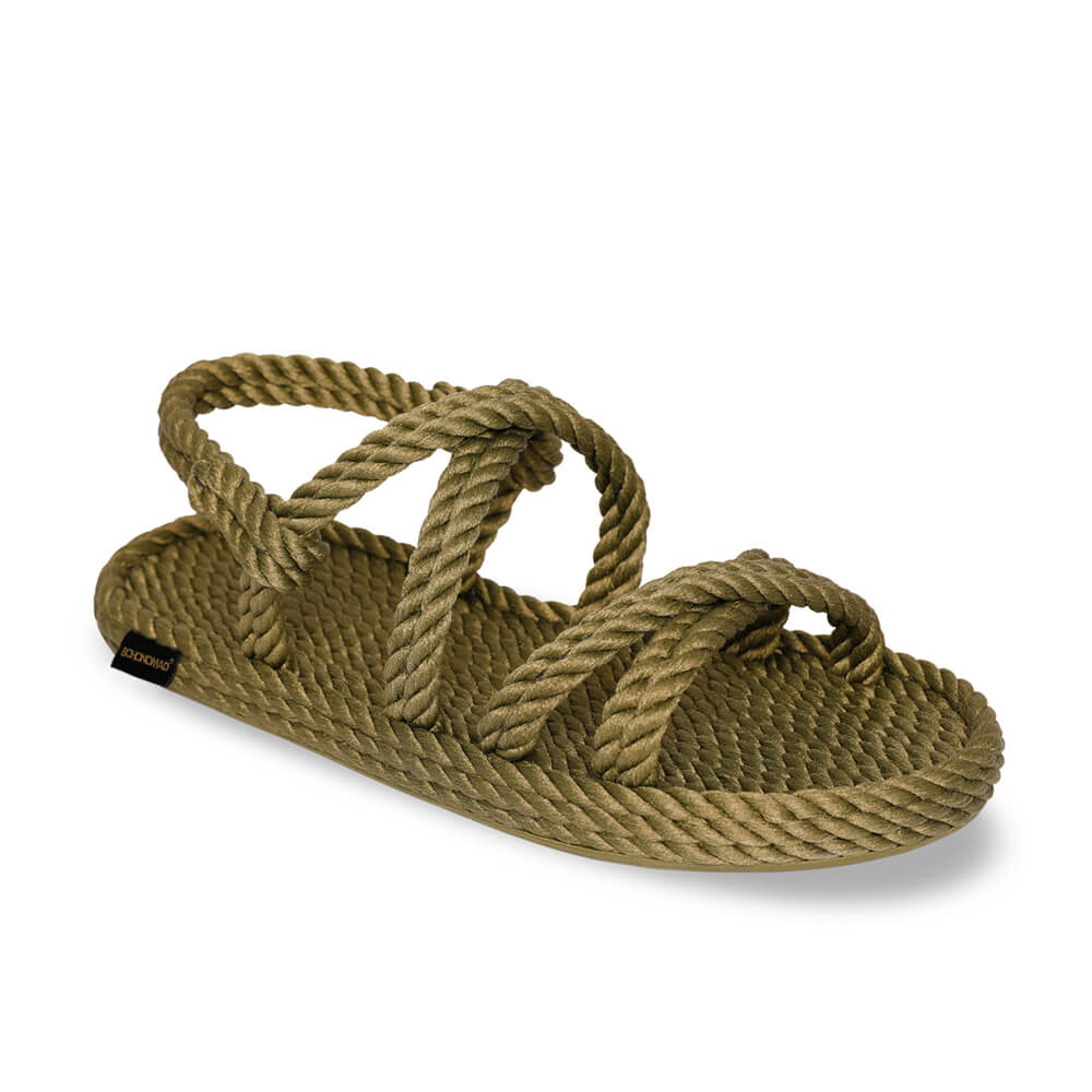 Tahiti sandale à corde pour hommes – Kaki