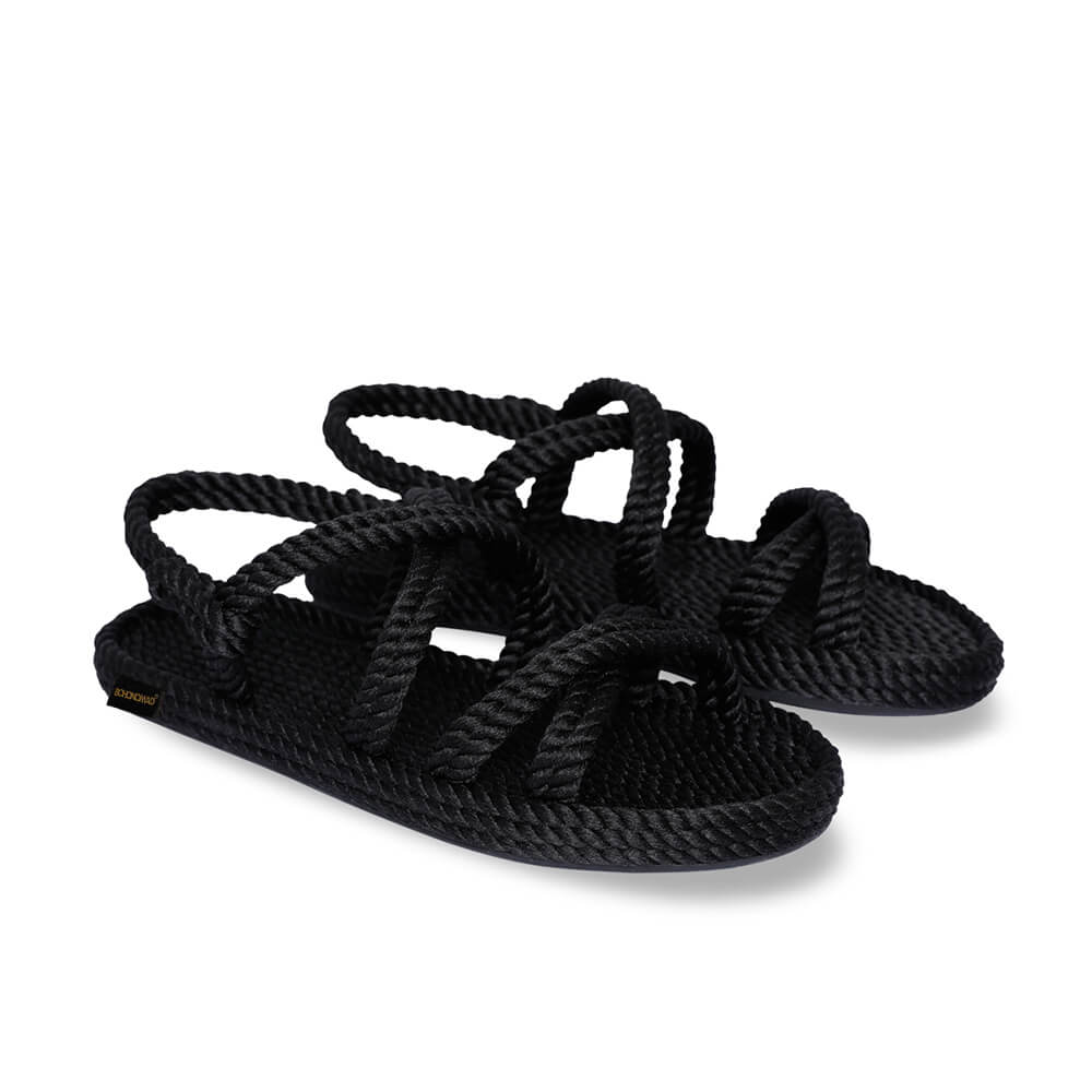 Tahiti Men Rope Sandal – Black