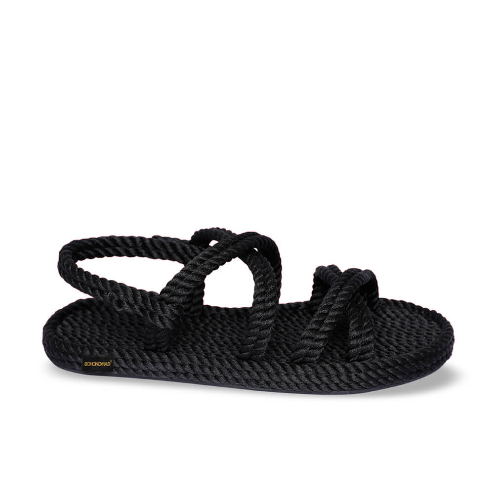 Tahiti Women Rope Sandal – Black