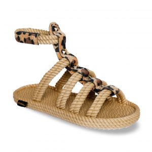 Serengeti Sandalia de Cuerda para Mujer – Leopardo Beige