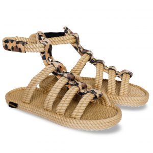 Serengeti Sandalia de Cuerda para Mujer – Leopardo Beige
