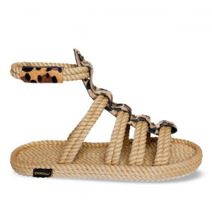 Serengeti Sandalia de Cuerda para Mujer – Leopardo Beige