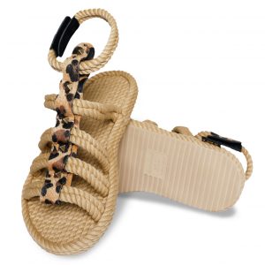 Serengeti Sandalia de Cuerda para Mujer – Leopardo Beige