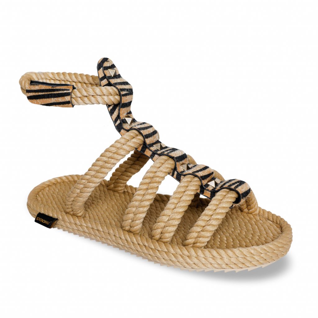 Serengeti Sandalia de Cuerda para Mujer - Cebra Beige