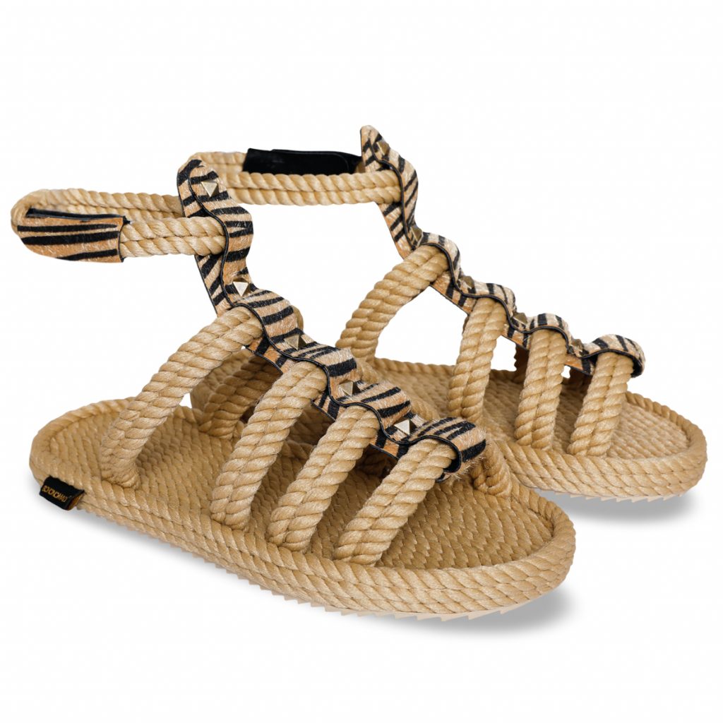 Serengeti Sandalia de Cuerda para Mujer - Cebra Beige