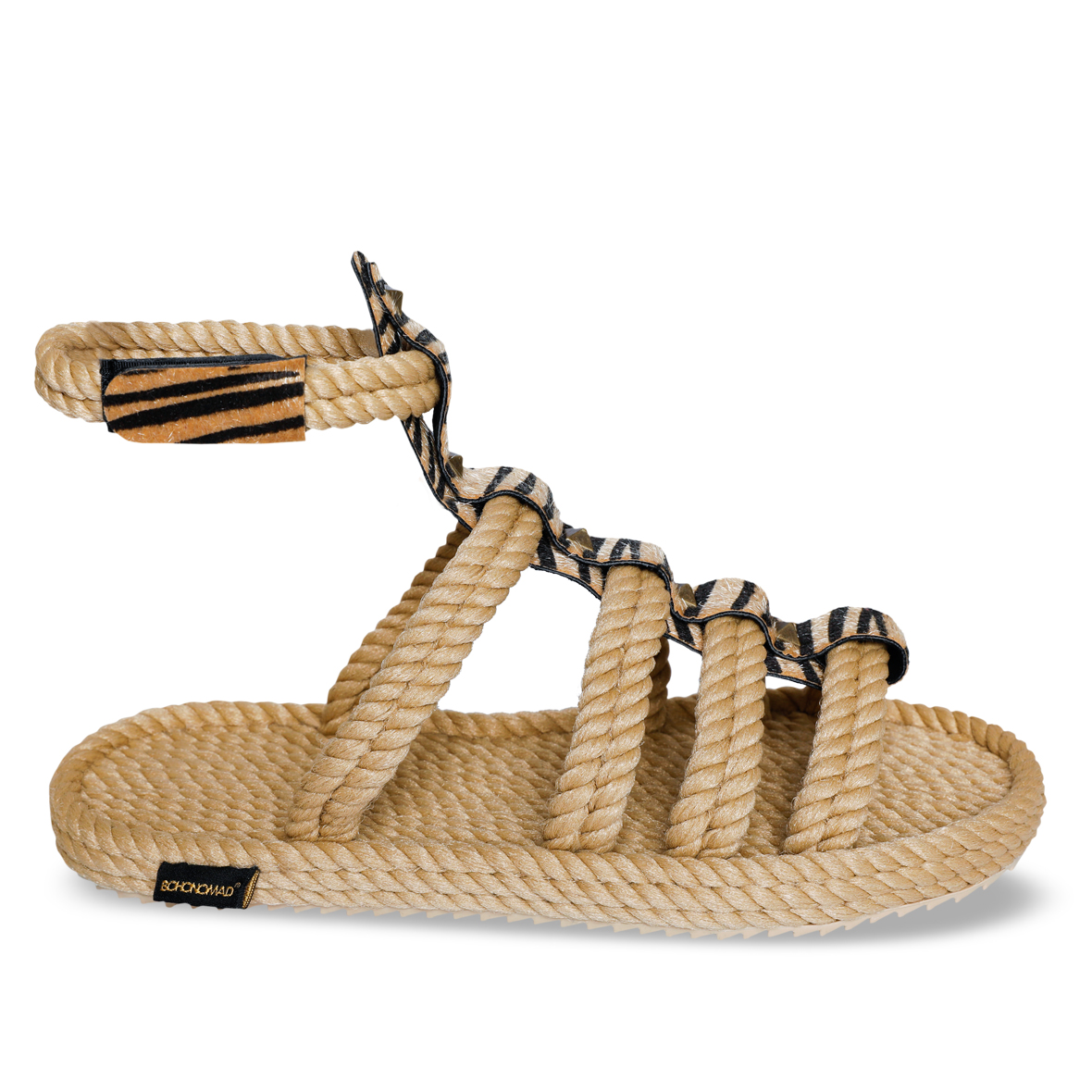 Serengeti Women Rope Sandal – Beige Zebra