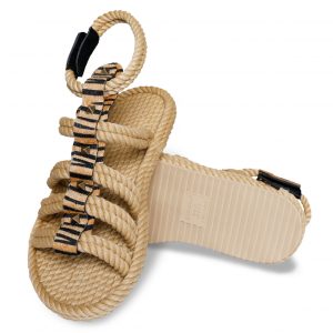 Serengeti Women Rope Sandal – Beige Zebra