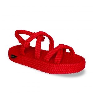 Tahiti Platform Rope Sandal – Red