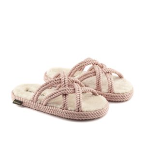 Bodrum Women Furry Rope Slipper – Pink