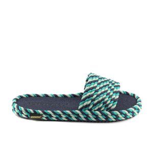 St.Tropez Women Memory Foam Rope Slipper – Tricolor ( Navy/Mint/Turquoise )