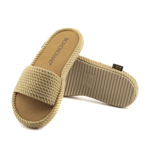 St.Tropez Women Memory Foam Rope Slipper – Beige