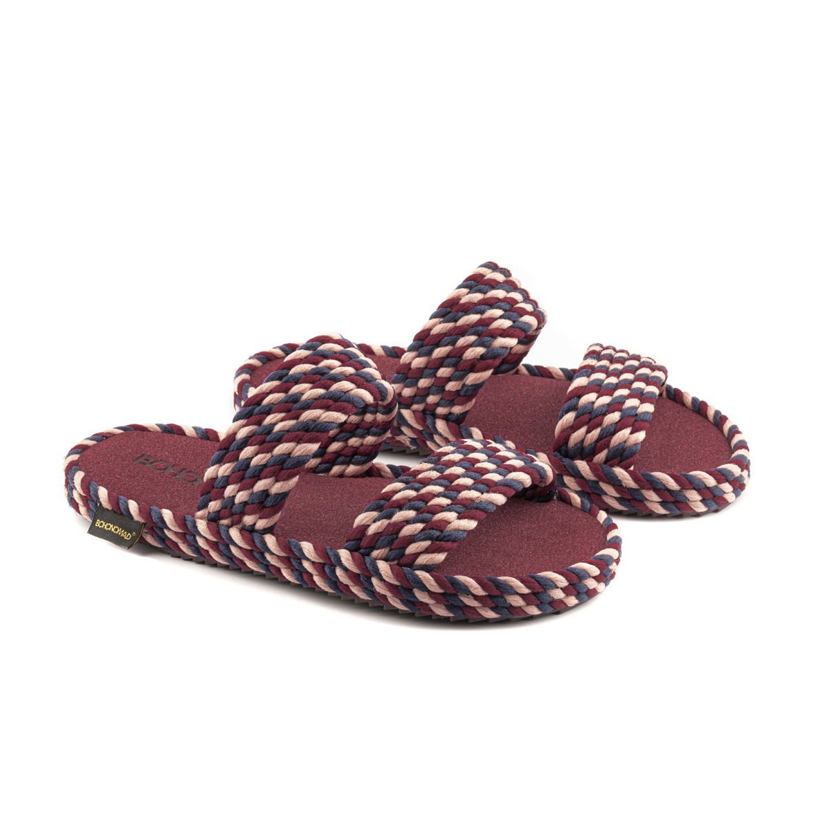 Tokyo Women Memory Foam Rope Slipper – Tricolor ( Burgundy/Navy/Pink )