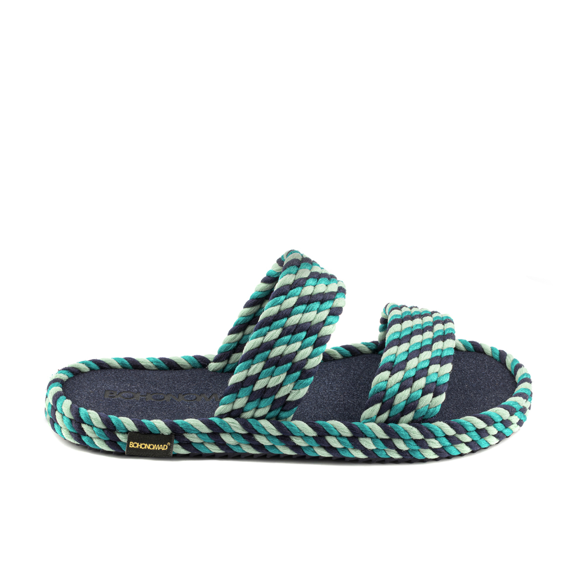 Tokyo Women Memory Foam Rope Slipper – Tricolor ( Navy/Mint/Turquoise )